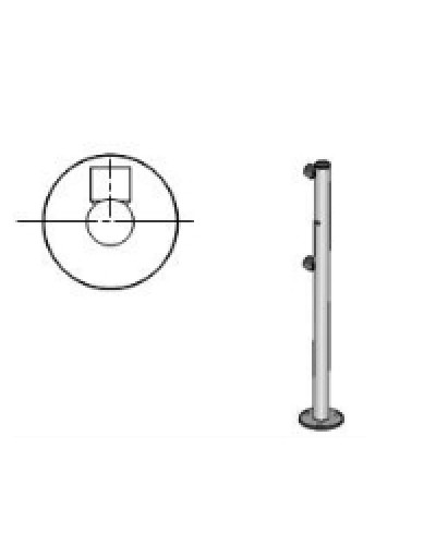 Стойка ограждения с отверстием под фиксатор 2 муфты L-образная, Oxgard Стойка ограждения с отверстием под фиксатор L-образная, 2 муфты слева (ВЗР 1996.09.52) в Чебоксарах Ограждения Pintop.ru