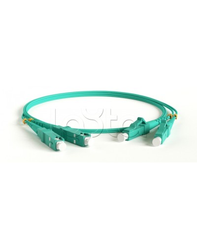 Патч-корд волоконно-оптический Hyperline FC-D2-503-LC/PR-SC/PR-H-10M-LSZH-AQ в Чебоксарах Патч-корды оптические Pintop.ru