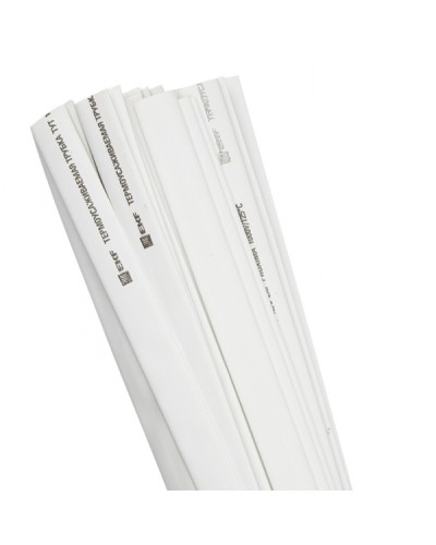 Термоусаживаемая трубка ТУТ нг 12/6 белая в отрезках по 1м EKF PROxima (tut-12-w-1m) в Чебоксарах Аксессуары для кабель-канала Pintop.ru