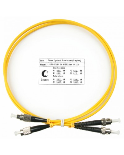 Шнур оптический duplex FC-ST 9/125 SM 1 м LSZH Cabeus FOP(d)-9-FC-ST-1M в Чебоксарах Патч-корды оптические Pintop.ru