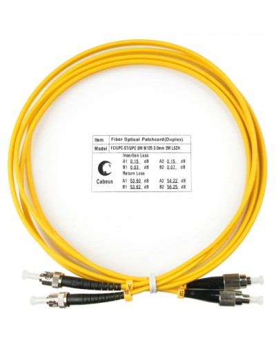 Шнур оптический duplex FC-ST 9/125 sm 2м LSZH Cabeus FOP(d)-9-FC-ST-2m в Чебоксарах Патч-корды оптические Pintop.ru