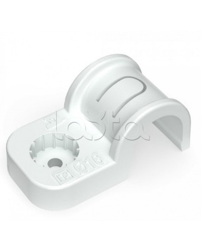 Крепеж-скоба пластиковая односторонняя для прямого монтажа серая в п/э д16 Промрукав (PR13.0368) в Чебоксарах Держатели, клипсы, скобы Pintop.ru