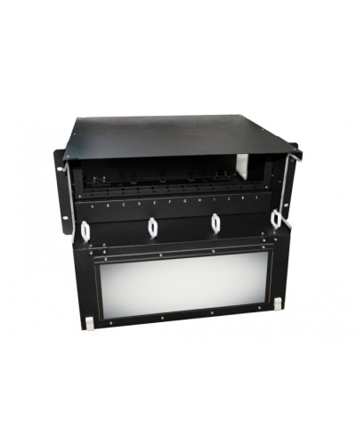 Патч-панель 19” универсальная Hyperline FO-19BX-4U-F2-12xSLT-W120H32-EMP в Чебоксарах Кросс оптический Pintop.ru