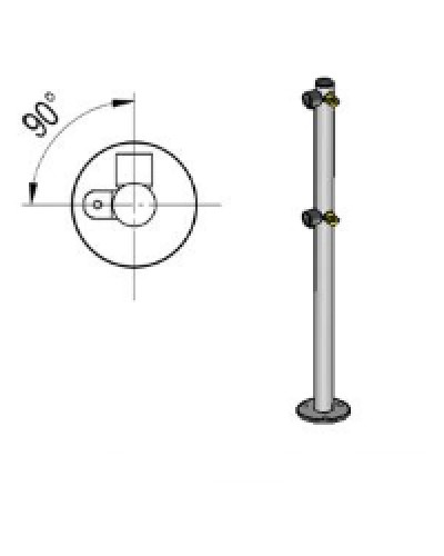 Стойка ограждения L-образная под поворотные створку и секцию 2 полупетли с крепежом, 2 муфты с крепежом слева Oxgard Стойка ограждения с 2-мя полупетлями L-образная слева (ВЗР 1996.09.11) в Чебоксарах Ограждения Pintop.ru