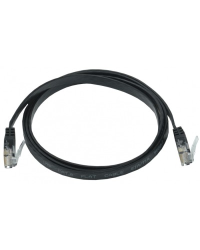 ITK Коммутационный шнур плоский кат.6 UTP 1м чёрный (PC09-C06U-1M-FL) в Чебоксарах Патч-корды и пигтейлы Pintop.ru