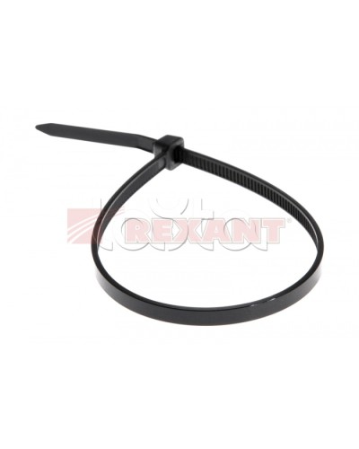 Хомут-стяжка нейлоновый 5х350 мм чёрный (100шт/уп) REXANT 07-0351 в Чебоксарах Стяжки-хомуты Pintop.ru