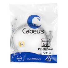 Шнур коммутационный RJ-45 кат.5е (3 м) Cabeus PC-UTP-RJ45-Cat.5e-3m-GN
