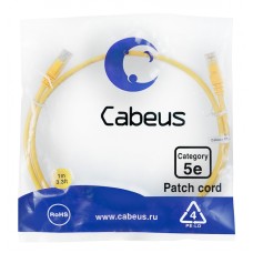 Патч-корд медный U/UTP кат.5е (1м) LSZH (желтый) Cabeus (PC-UTP-RJ45-Cat.5e-1m-YL-LSZH)