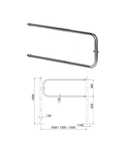 Створка ограждения поворотная 1300 мм Oxgard ВЗР 1996.09.03-02 в Чебоксарах Ограждения Pintop.ru