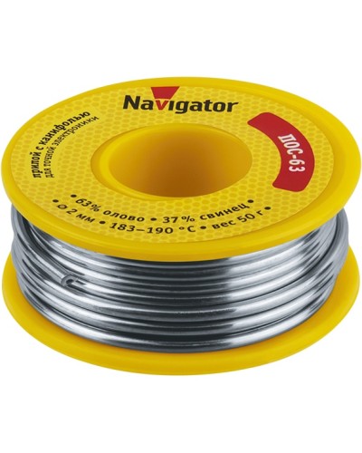 Припой Navigator 93 786 NEM-Pos05-63K-2-K50 (ПОС-63, катушка, 2 мм, 50 гр) в Чебоксарах Аксессуары для кабель-канала Pintop.ru
