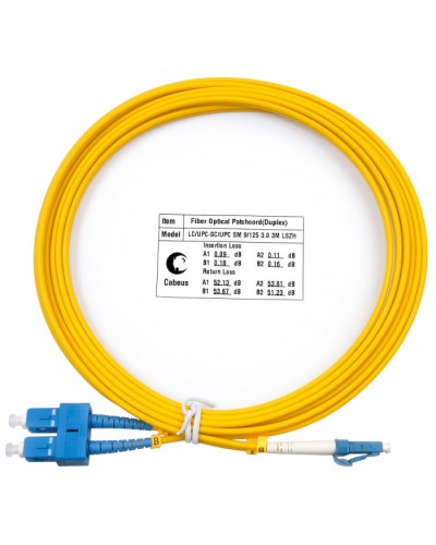 Шнур оптический duplex LC-SC 9/125 sm 3м LSZH Cabeus FOP(d)-9-LC-SC-3m в Чебоксарах Патч-корды оптические Pintop.ru
