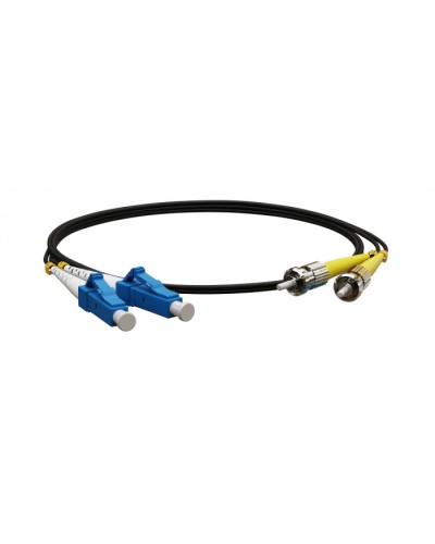 Патч-корд волоконно-оптический Hyperline FC-D2-9-LC/UR-ST/UR-H-3M-LSZH-BK в Чебоксарах Патч-корды оптические Pintop.ru