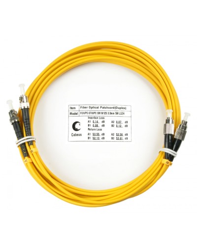 Шнур оптический duplex FC-ST 9/125 sm 7м LSZH Cabeus FOP(d)-9-FC-ST-7m в Чебоксарах Патч-корды оптические Pintop.ru