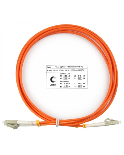 Шнур оптический duplex LC-LC 62,5/125 mm 2м LSZH Cabeus FOP-62-LC-LC-2m в Чебоксарах Патч-корды оптические Pintop.ru