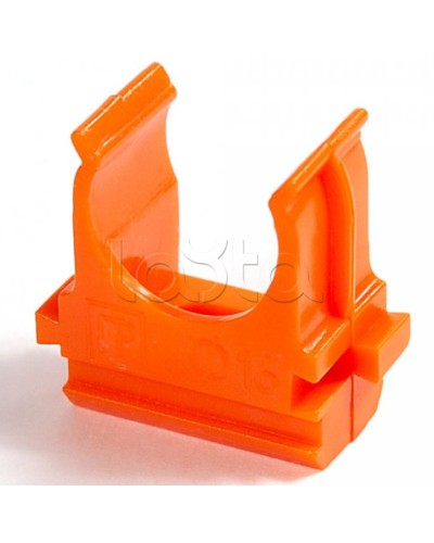 Крепёж-клипса для труб АБС-пластик оранжевая д40 в малой упаковке (10шт/300шт уп/кор) Промрукав (PR13.0116) в Чебоксарах Держатели, клипсы, скобы Pintop.ru