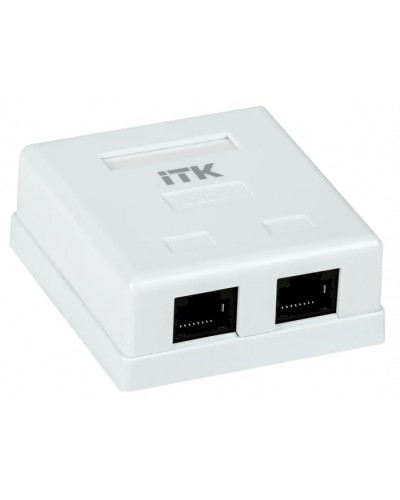ITK Настенная информационная розетка RJ-45, кат.6, 2-порта (CS2-1C6U-22) в Чебоксарах Коннекторы Pintop.ru