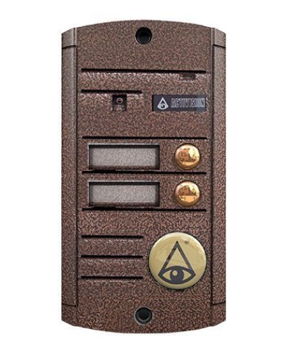 Видеопанель вызывная накладная цветная на 2 абонента Activision AVP-452 (PAL, медь) в Чебоксарах Вызывные видеопанели малоабонентные Pintop.ru