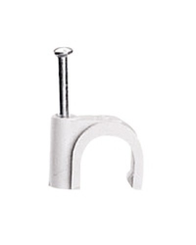 Скоба пластиковая с гвоздем, д.3 - 5 мм (200 шт/уп) в Чебоксарах Крепежные изделия Pintop.ru