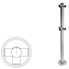 Стойка ограждения Т-образная с отверстием под фиксатор (антик серебро) Oxgard