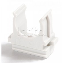 Крепёж-клипса для труб Полистирол белая д25 (100шт/1000шт уп/кор) Промрукав (PR.02725б)