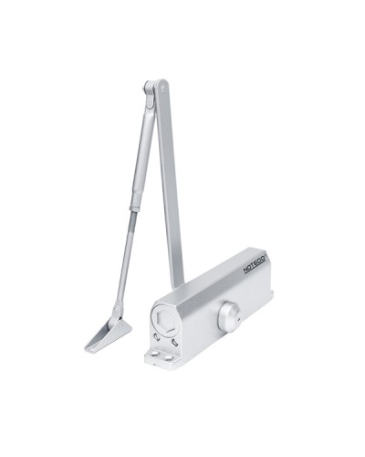 Доводчик NOTEDO DC-160 DA EN3-4, с задержкой закрывания, с рычажной тягой, (серебро) (RAL9006) в Чебоксарах Доводчики Pintop.ru