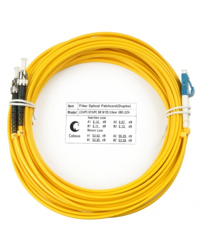 Шнур оптический duplex LC-ST 9/125 sm 15м LSZH Cabeus FOP(d)-9-LC-ST-15m в Чебоксарах Патч-корды оптические Pintop.ru