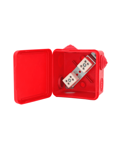 Коробка распределительная огнестойкая КРОПС-П3, IP54, габаритные размеры 80х80х50 мм, для кабелей сечением до 2,5 мм2, 6 клемм КМ-Профиль (FRJB-KM-P3-2.5-06-КРОПС-IP54) в Чебоксарах Распределительные коробки Pintop.ru