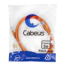 Патч-корд медный U/UTP кат.5е (1,5м) LSZH (оранжевый) Cabeus (PC-UTP-RJ45-Cat.5e-1.5m-OR-LSZH)