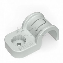 Крепеж-скоба пластиковая односторонняя для прямого монтажа атмосферостойкая серая в п/э d16 мм (10шт/700шт уп/кор) Промрукав (PR13.0397)