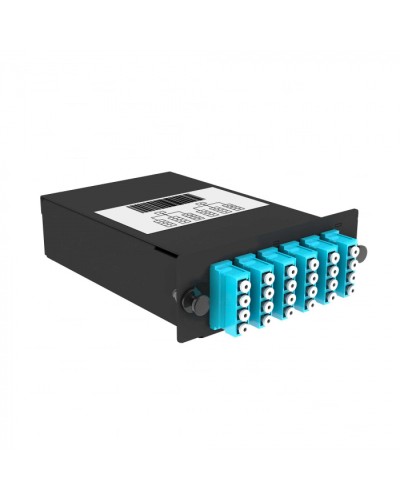 Кассета кроссовая черный Cabeus (FO-9-2x12MPO(m)/А-24xLC/U-A-BK) в Чебоксарах Кросс оптический Pintop.ru