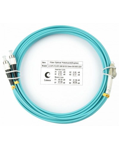 Шнур оптический duplex LC-FC 50/125 mm OM3 25м LSZH Cabeus FOP-50-LC-FC-25m в Чебоксарах Патч-корды и пигтейлы Pintop.ru