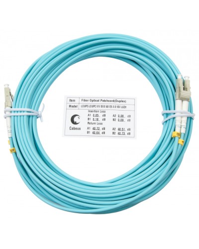 Шнур оптический duplex LC-LC 50/125 mm OM3 15м LSZH Cabeus FOP-50-LC-LC-15m в Чебоксарах Патч-корды и пигтейлы Pintop.ru