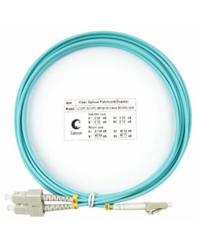 Шнур оптический duplex LC-SC 50/125 MM OM3 3 м LSZH Cabeus FOP-50-LC-SC-3M в Чебоксарах Патч-корды оптические Pintop.ru