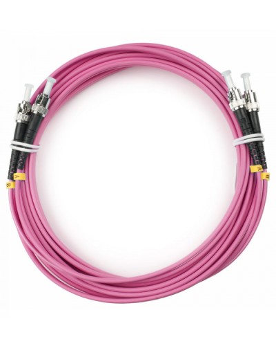 Шнур оптический duplex ST-ST 50/125 mm OM4 25м LSZH Cabeus FOP-50-OM4-ST-ST-25m в Чебоксарах Патч-корды оптические Pintop.ru