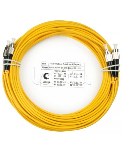 Шнур оптический duplex FC-FC 9/125 sm 25м LSZH Cabeus FOP(d)-9-FC-FC-25m в Чебоксарах Патч-корды оптические Pintop.ru