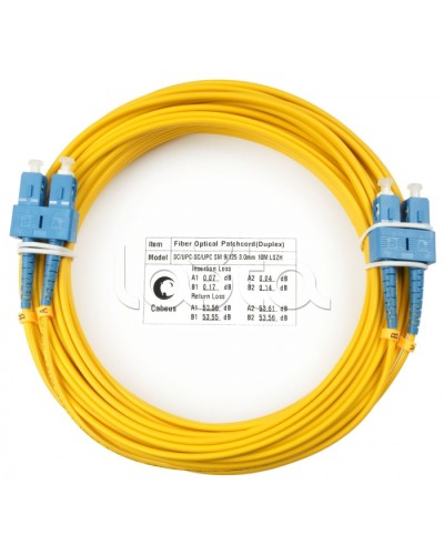Шнур оптический duplex SC-SC 9/125 sm 10м LSZH Cabeus FOP(d)-9-SC-SC-10m в Чебоксарах Патч-корды оптические Pintop.ru