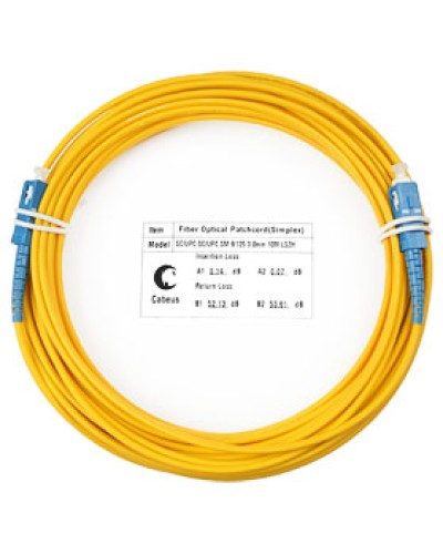 Патч-корд волоконно-оптический (шнур) SM 9/125 simplex SC-SC LSZH (10м) Cabeus FOP(s)-9-SC-SC-10m в Чебоксарах Патч-корды оптические Pintop.ru