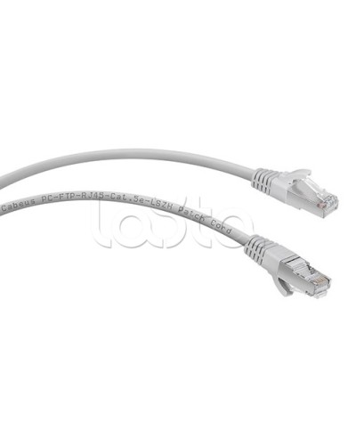 Патч-корд FTP, категория 5e, 0.3 м, LSZH, экранированный, серый Cabeus PC-FTP-RJ45-Cat.5e-0.3m-LSZH в Чебоксарах Патчкорды (медные) Pintop.ru