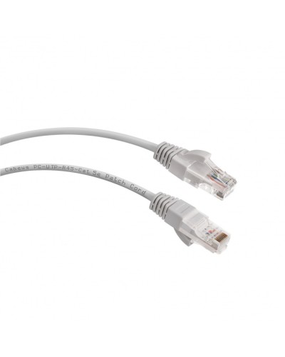 Патч-корд UTP, категория 5e, 1 м, LSZH, неэкранированный, серый Cabeus PC-UTP-RJ45-Cat.5e-1m-LSZH в Чебоксарах Патчкорды (медные) Pintop.ru