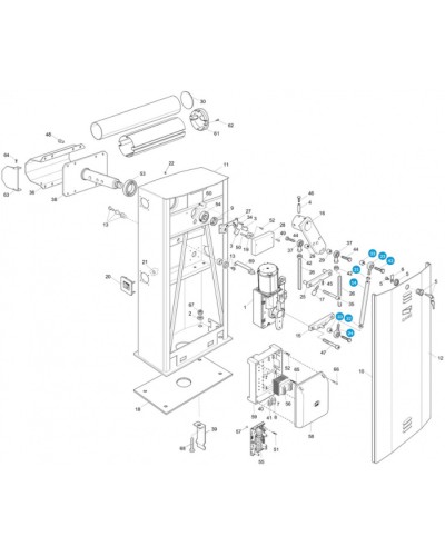 Крепление стрелы с валом Came 119RIG163 в Чебоксарах Запчасти для шлагбаумов и автоматики Pintop.ru