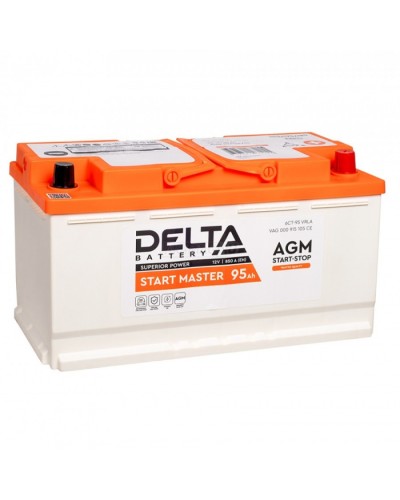 Аккумуляторная батарея 12 - 95 DELTA START MASTER 95 Ah AGM в Чебоксарах Электротехническое оборудование Pintop.ru