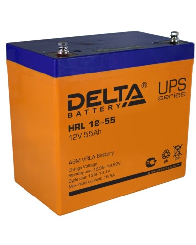 Аккумулятор свинцово-кислотный Delta HRL 12-55 в Чебоксарах Электротехническое оборудование Pintop.ru
