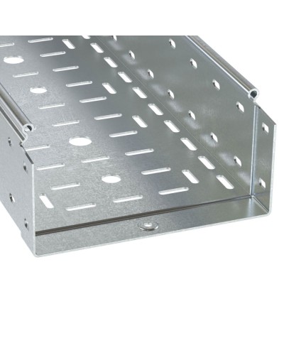 Лоток перфорированный 300х100 L 3000 толщ. 1,0 мм, цинк-ламельный DKC (3534410ZL) в Чебоксарах Кабельные лотки Pintop.ru