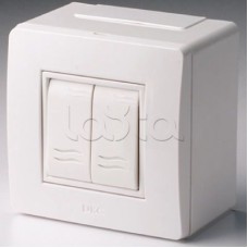 Коробка в сборе с 2-клавишным выключателем, коричневая DKC 10001B