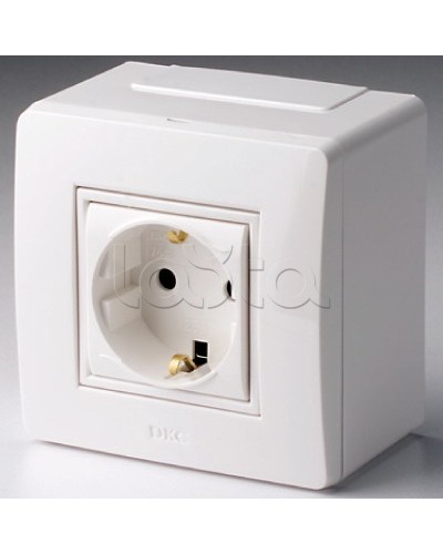 Коробка в сборе с силовой розеткой, белая DKC 10482 в Чебоксарах Распределительные коробки Pintop.ru