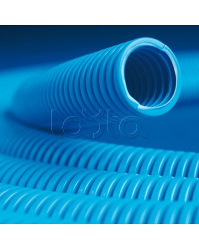 Труба ППЛ гибкая гофр. д.32мм, лёгкая без протяжки, 25м, цвет синий DKC 10932 в Чебоксарах Труба гофрированная Pintop.ru