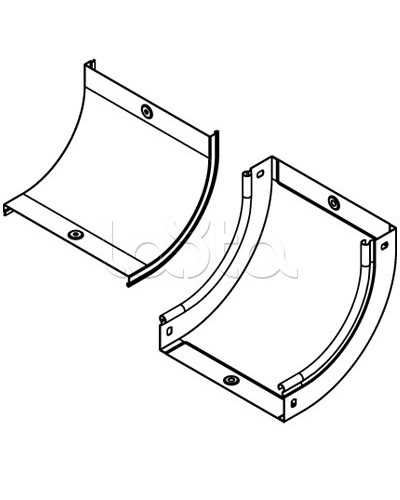 Крышка CS 90 на угол вертикальный внутр.90°. осн. 200, горячеоцинкованная DKC 38204HDZ в Чебоксарах Аксессуары для лотков Pintop.ru