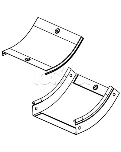 Крышка CS 45 на угол вертикальный внутр. 45° осн. 200 DKC 38224 в Чебоксарах Аксессуары для лотков Pintop.ru
