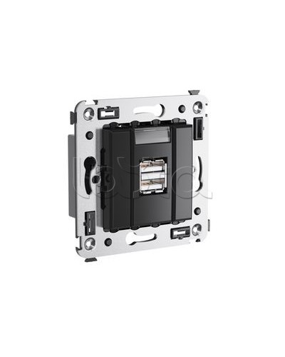 Устройство зарядное Avanti, Черный квадрат DKC 4402543 в Чебоксарах Блоки розеток Pintop.ru