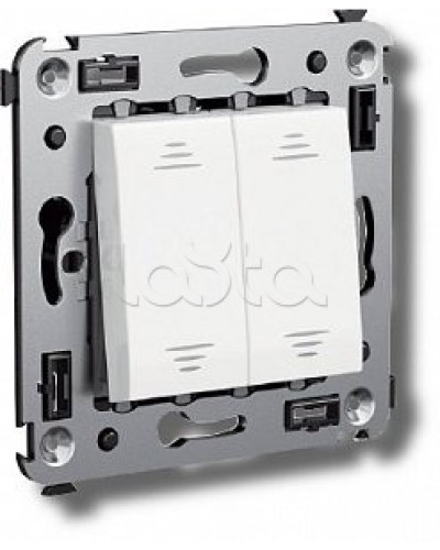 Выключатель двухклавишный в стену, Avanti, Ванильная дымка DKC 4405104 в Чебоксарах Аксессуары для стоек и шкафов Pintop.ru